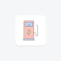 Energy Fuel Pump lineal color icon , vector, pixel perfect, illustrator file