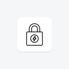 Energy Security line icon , vector, pixel perfect, illustrator file