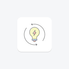 Energy Renewable lineal color icon , vector, pixel perfect, illustrator file