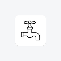 Energy Water Tap line icon , vector, pixel perfect, illustrator file
