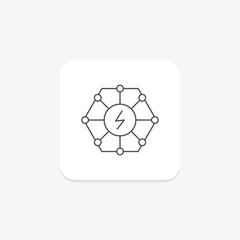 Energy Transformation thinline icon , vector, pixel perfect, illustrator file