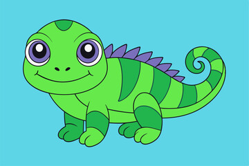 Adorable Iguana Vector Graphic For Web And Print. Premium Iguana Illustration For All Creative Projects