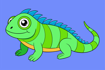 Adorable Iguana Vector Graphic For Web And Print. Premium Iguana Illustration For All Creative Projects