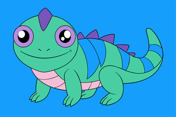 Adorable Iguana Vector Graphic For Web And Print. Premium Iguana Illustration For All Creative Projects