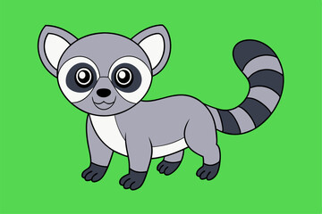 Adorable Lemur Vector Graphic For Web And Print. Premium Lemur Illustration For All Creative Projects
