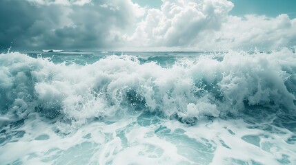 Obraz premium Waves crashing from overhead
