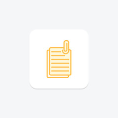 Attach Paper duotone line icon , vector, pixel perfect, illustrator file