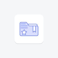 Favorite Folder duotone line icon , vector, pixel perfect, illustrator file