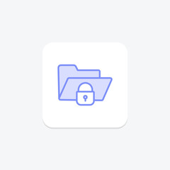 Folder Lock duotone line icon , vector, pixel perfect, illustrator file