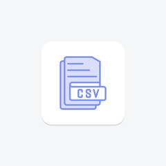 CSV File duotone line icon , vector, pixel perfect, illustrator file