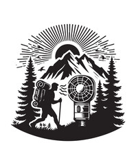 vector hiking vector art,graphics hikings icons set,vintage illustration hiking clipart,vector hikings flat style artwork design