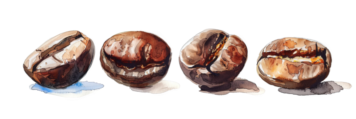 Coffee beans close-up for caffeine lovers and coffee culture transparent background