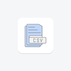 CSV File lineal color icon , vector, pixel perfect, illustrator file