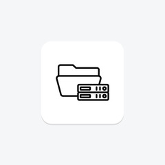 Server Folder line icon , vector, pixel perfect, illustrator file