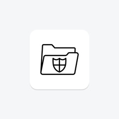 Secure Folder line icon , vector, pixel perfect, illustrator file