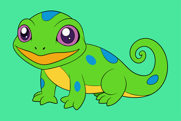 Adorable Lizard Vector Graphic For Web And Print. Premium Lizard Illustration For All Creative Projects.