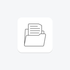 Documents Folder thinline icon , vector, pixel perfect, illustrator file