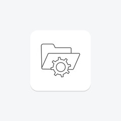 Folder Settings thinline icon , vector, pixel perfect, illustrator file