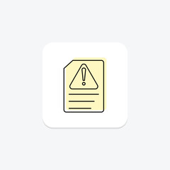 Document Error color shadow thinline icon , vector, pixel perfect, illustrator file