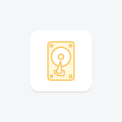 Hard-disk duotone line icon , vector, pixel perfect, illustrator file