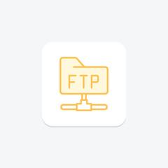Obraz premium Ftp Connection duotone line icon , vector, pixel perfect, illustrator file