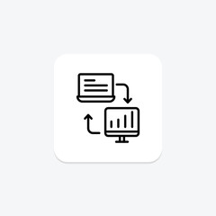 Data Exchange line icon , vector, pixel perfect, illustrator file