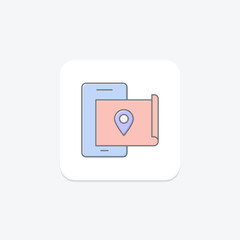 Routing lineal color icon , vector, pixel perfect, illustrator file