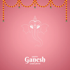 Ganesh Chaturthi, Poster, Indian Festival Illustration Art. Social Media Poster. 
