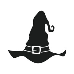 Vintage Witch Hat Silhouette Vector for Retro Halloween Designs