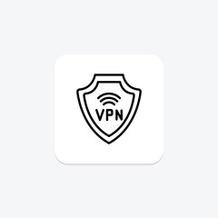 Vpn Security line icon , vector, pixel perfect, illustrator file