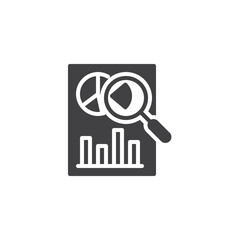 Research report with charts and graphs vector icon
