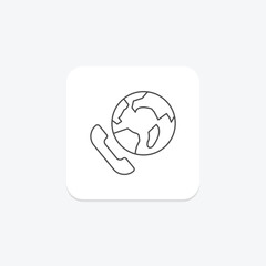 Obraz premium International Call thinline icon , vector, pixel perfect, illustrator file