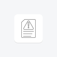 Document Error thinline icon , vector, pixel perfect, illustrator file