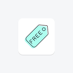 Free Label color shadow thinline icon , vector, pixel perfect, illustrator file