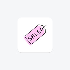  Sale Tag color shadow thinline icon , vector, pixel perfect, illustrator file