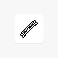 Buy Now Label line icon , vector, pixel perfect, illustrator file