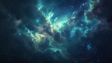 Obraz premium Cosmic Nebula with Stars.