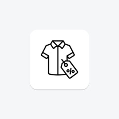 Shirt Discount line icon , vector, pixel perfect, illustrator file