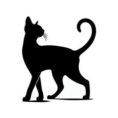 cat silhouette, black cat silhouette.