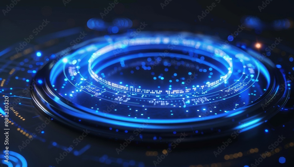 Poster a futuristic circle hud, gui, user interface interface screen designed using generative ai.