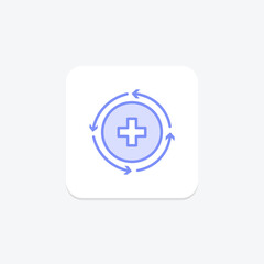 Medical Recovery duotone line icon , vector, pixel perfect, illustrator file