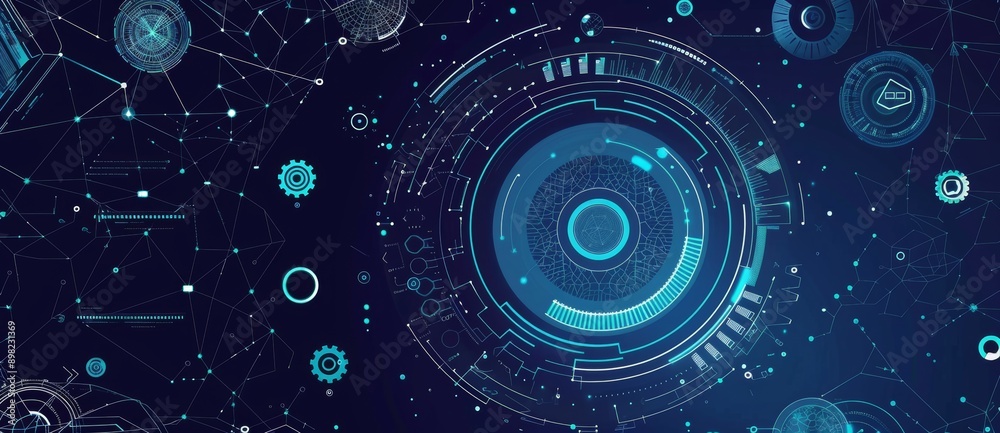 Poster a set of high-tech design elements. circular technology, futuristic dashboard elements. a large set 