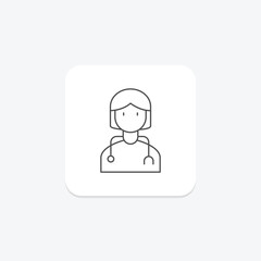 Medical Professionals thinline icon , vector, pixel perfect, illustrator file