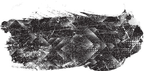 Obraz premium Glitch distorted grange shape . Noise grungy logo . Trendy defect error shapes . Glitched frame .Grunge textured . Distressed effect .Vector shapes