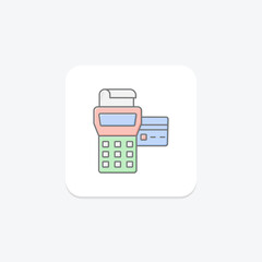 Payment Terminal lineal color icon , vector, pixel perfect, illustrator file