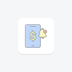 Payment Notification lineal color icon , vector, pixel perfect, illustrator file