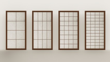 Shoji- Traditional Japanese door window or room divider with translucent paper