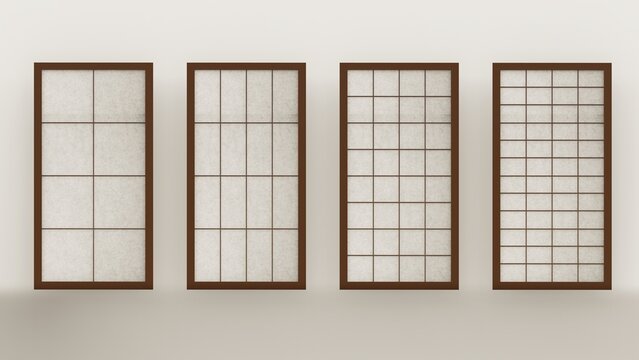 Shoji- Traditional Japanese door window or room divider with translucent paper