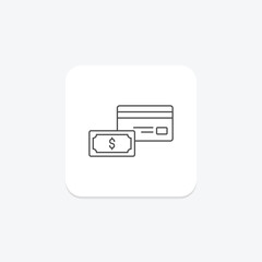 Payment Agreement thinline icon , vector, pixel perfect, illustrator file