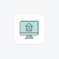 Online Property color shadow thinline icon , vector, pixel perfect, illustrator file